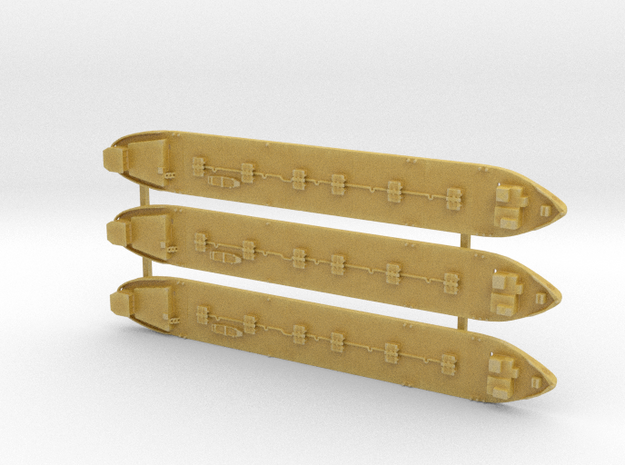 1/1250th scale Hungarian barges T.104, T.106, T.10 in Tan Fine Detail Plastic