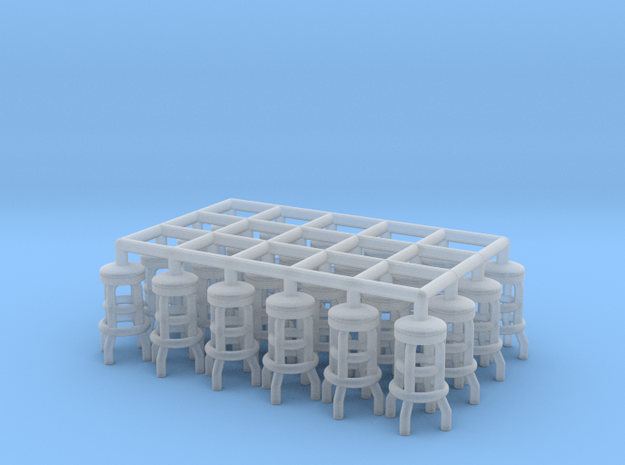 50's soda fountain bar stool 02. HO Scale (1:87) in Tan Fine Detail Plastic