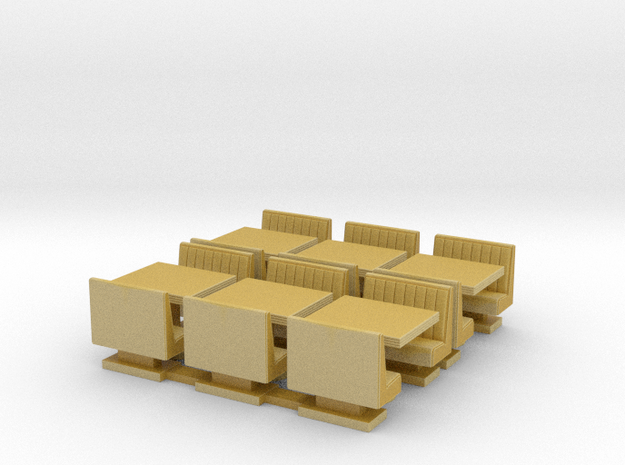 50's soda fountain bar sofas and tables. HO Scale  in Tan Fine Detail Plastic
