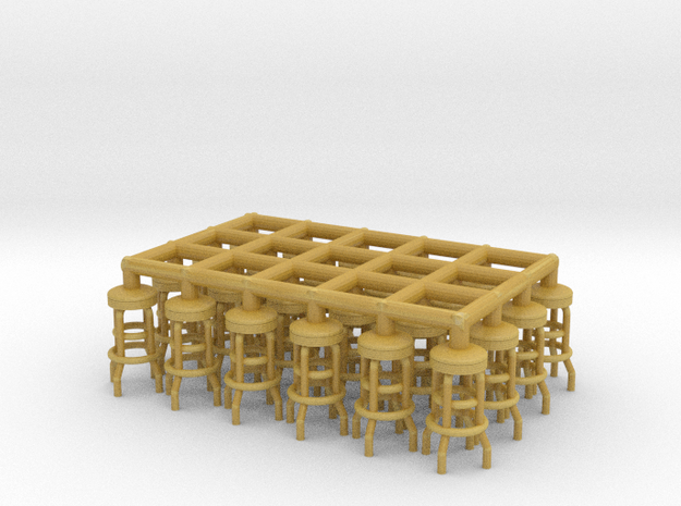 50's soda fountain bar stool 02. 1:56 Scale (28mm) in Tan Fine Detail Plastic