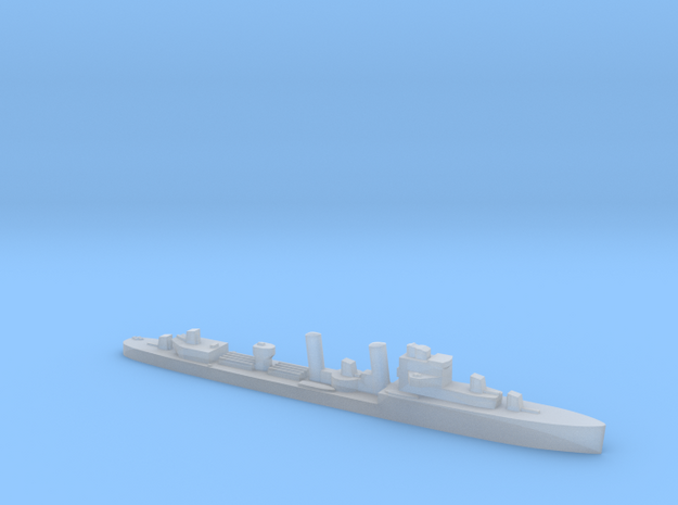HMS Exmouth 1:1800 WW2 destroyer in Clear Ultra Fine Detail Plastic