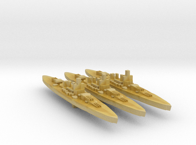 3pk Italian Littorio class battleships 1:5000 WW2 in Tan Fine Detail Plastic