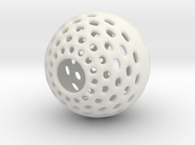 Malabor Halo-Hole Ball in White Natural Versatile Plastic