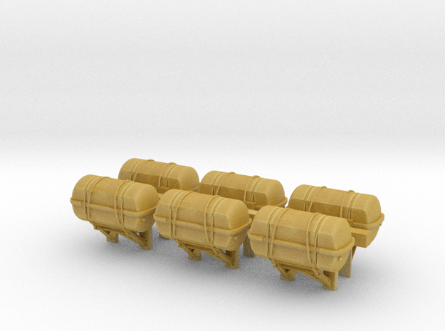 1:72 Life Boat Canister on Wall - Set of 6 in Tan Fine Detail Plastic