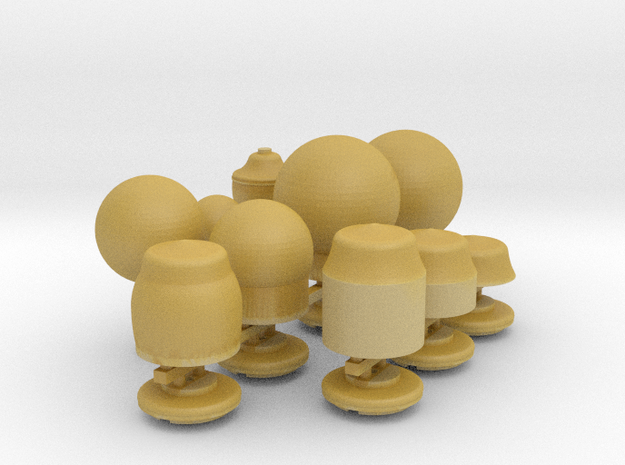 O scale-ish Street Lamps in Tan Fine Detail Plastic