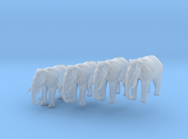 Elefanten - 1:220 (Z scale) in Clear Ultra Fine Detail Plastic