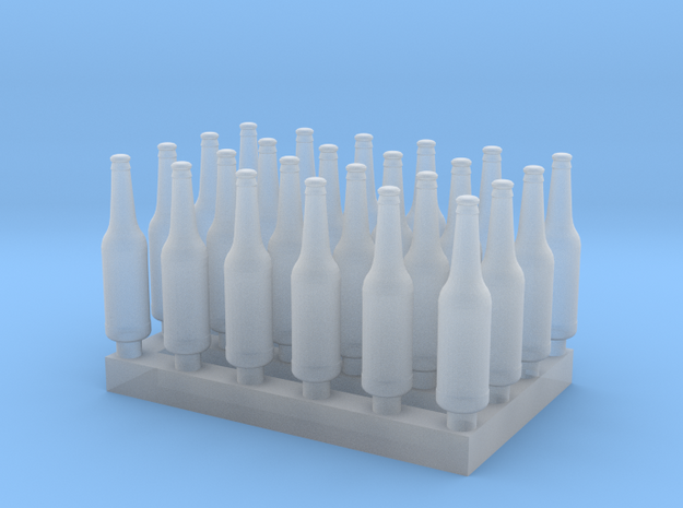 1:48 Beer/Soda bottles V3 - 24 ea in Clear Ultra Fine Detail Plastic