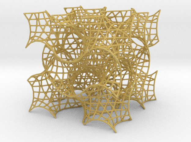 Gyroid Mesh-1.5 cells on a side in Tan Fine Detail Plastic