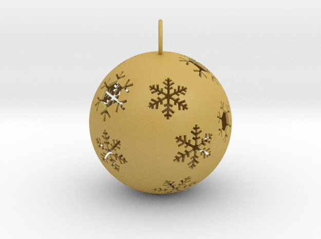 Christmas Bauble 1 in Tan Fine Detail Plastic