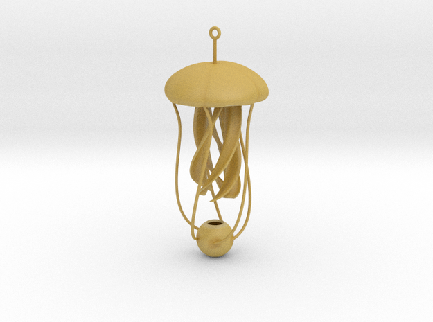 Jellyfish Ornament in Tan Fine Detail Plastic