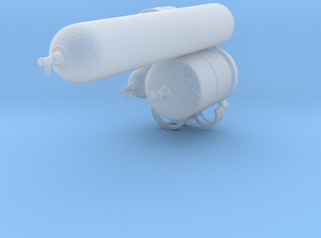 1:64 Gas canisters in Clear Ultra Fine Detail Plastic