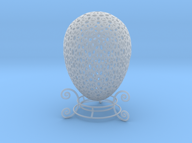 Beautiful Mini Ornamental Egg (4cm Tall) w/ stand  in Clear Ultra Fine Detail Plastic