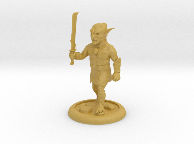 Goblin D&D miniature 25mm in Tan Fine Detail Plastic