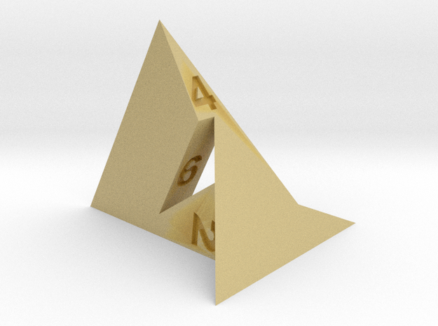 d4 Szilassi Polyhedron in Tan Fine Detail Plastic