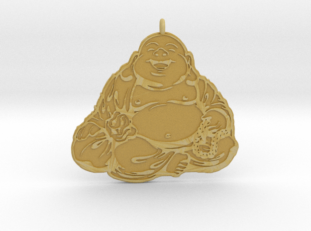 Laughing Buddha pendant colored in Tan Fine Detail Plastic