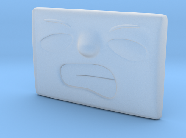 Small Angry Face in Clear Ultra Fine Detail Plastic