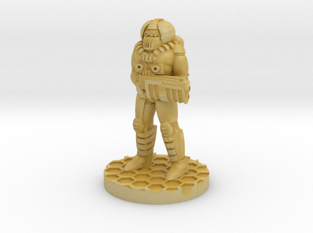 Futuristic Firefighter (28mm Scale Miniature) in Tan Fine Detail Plastic