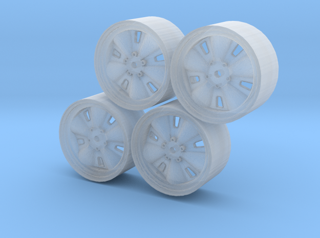 Set of four Chaparral 1 wheels in Clear Ultra Fine Detail Plastic