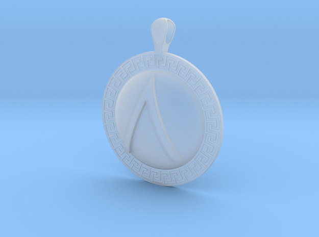 Spartan Shield Pendant in Clear Ultra Fine Detail Plastic