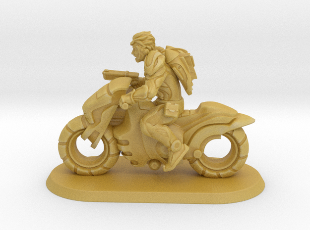 1/64 Gaslands Modern Motorcycle Warrior Rider in Tan Fine Detail Plastic