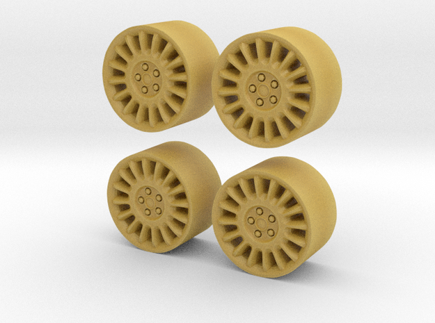 Police Dodge Charger wheels 1/64 in Tan Fine Detail Plastic