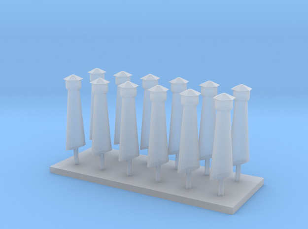 YV Station Smoke Stacks in Clear Ultra Fine Detail Plastic