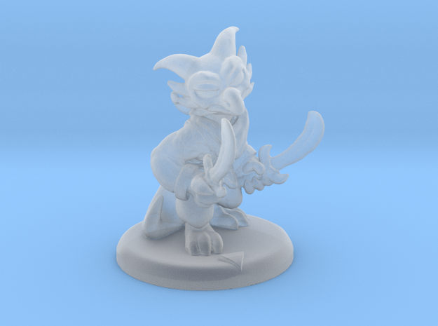Kobold Party 01: Fighter (with base) in Clear Ultra Fine Detail Plastic