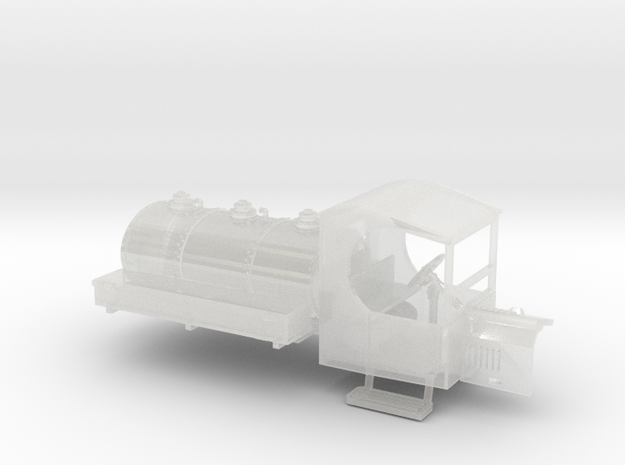 HOn3 Model TT Railtruck Fuel Tank Body B in Clear Ultra Fine Detail Plastic