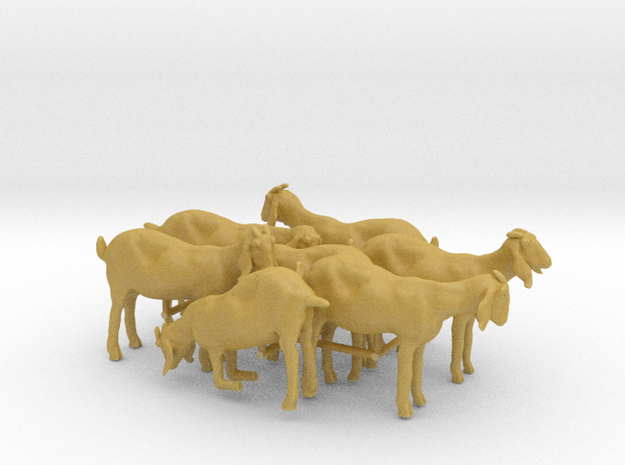 1/64 scale Nubian goats - set of 7 in Tan Fine Detail Plastic