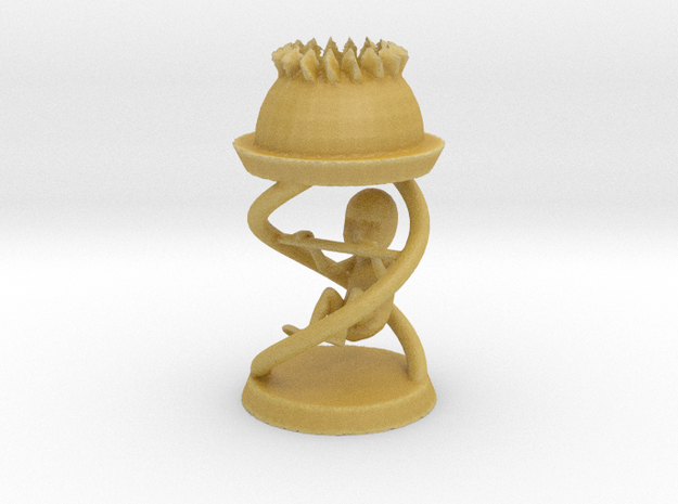 Expectant Chess Queen in Tan Fine Detail Plastic