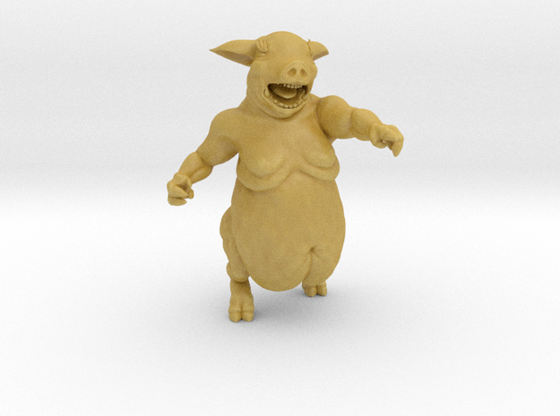 Ragepig - Naked - Angry (28mm scale miniature) in Tan Fine Detail Plastic