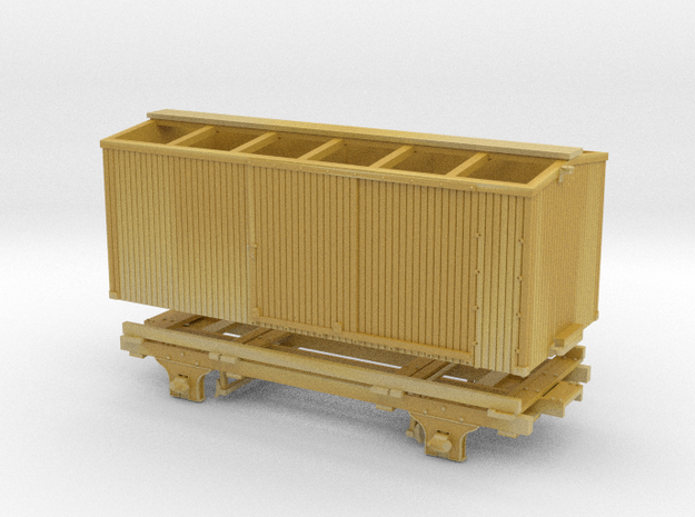 HO Barretts 4/w Freight Car (American 4/w Boxcar) in Tan Fine Detail Plastic
