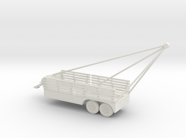 1/35 Scale Jeep MT 6x6 Cargo Trailer with Crane Ex in White Natural Versatile Plastic