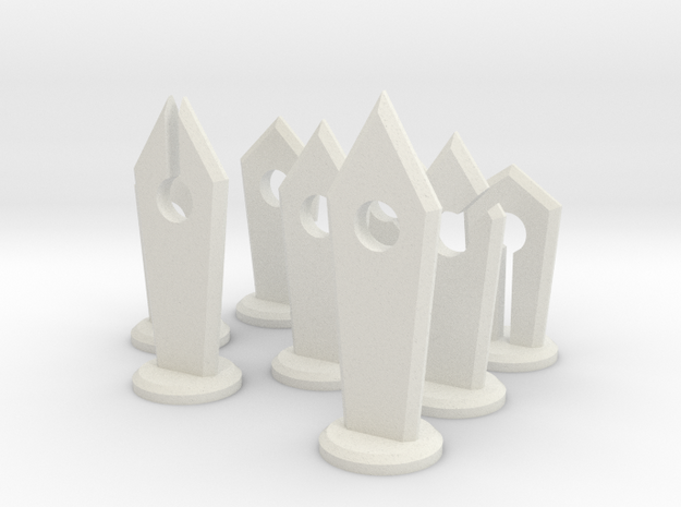 Slotted Slabs Chess Set - Non-Pawns in White Natural Versatile Plastic