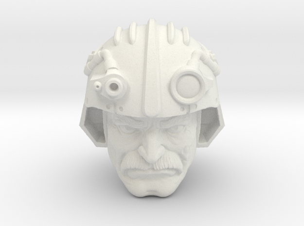 Man-at-arms head (human) Classics in White Natural Versatile Plastic