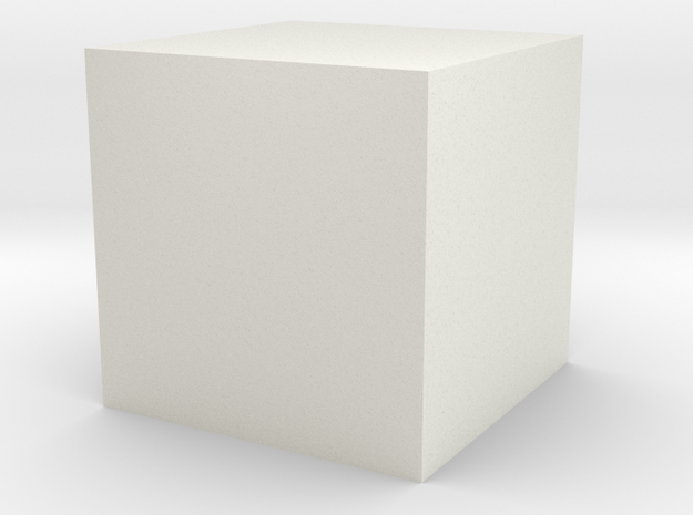 1 cm cube  in White Natural Versatile Plastic