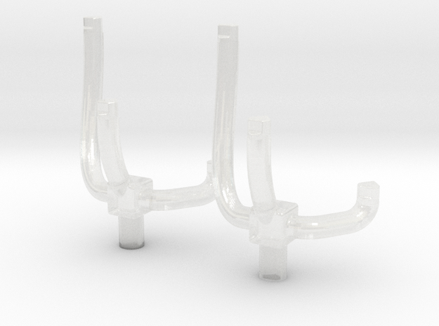 Attack Wing Squad Pegs in Clear Ultra Fine Detail Plastic: Small