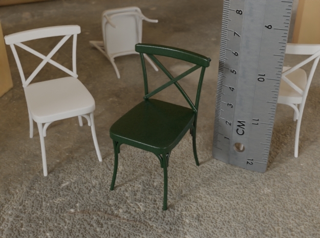Miniature Industrial Dining Chair in White Natural Versatile Plastic