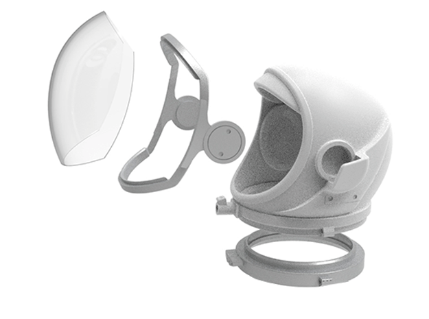 Gemini Helmet Kit- All Parts 1/6 Scale! in White Natural Versatile Plastic