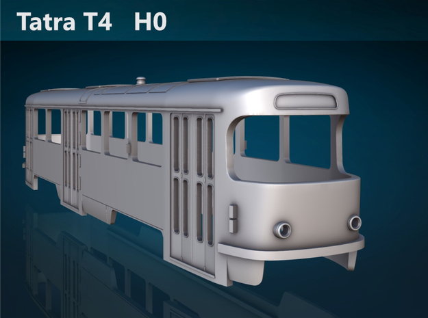 Tatra T4 H0 [body] in Tan Fine Detail Plastic