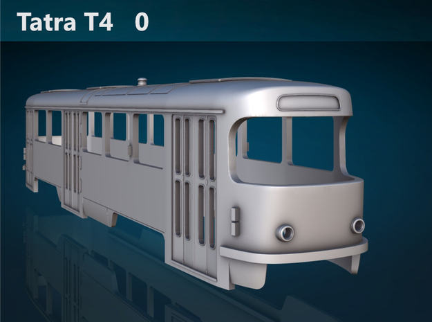 Tatra T4 0 Scale [body] in White Natural Versatile Plastic: 1:48