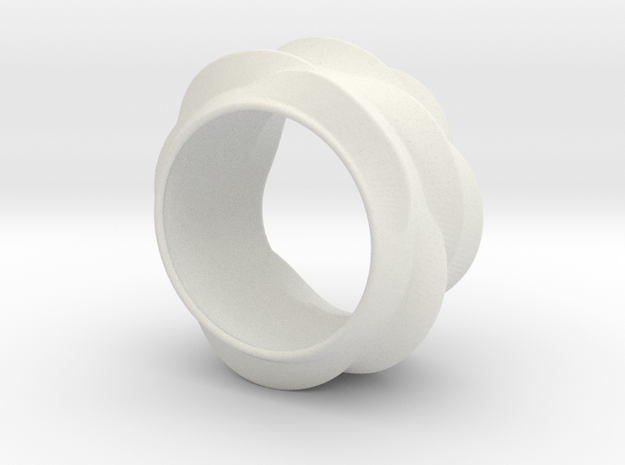 Tree-Ear Light Ring (thinner) in White Natural Versatile Plastic