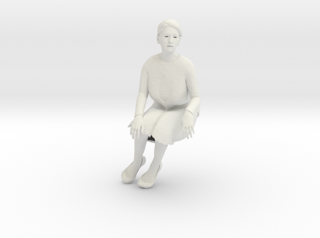 Old lady sitting (N scale figure) in White Natural Versatile Plastic