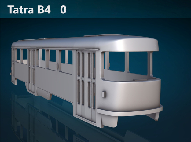 Tatra B4 0 Scale [body] in White Natural Versatile Plastic: 1:48
