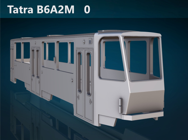 Tatra B6A2M 0 Scale [body] in White Natural Versatile Plastic: 1:48