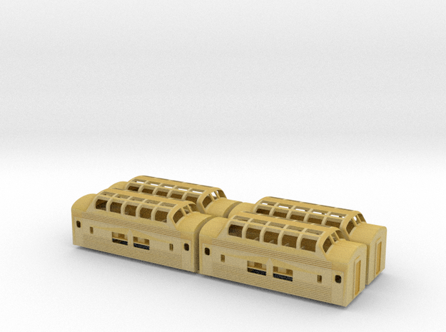 Rokuhan Shorty Observation car - Set of 4 - Zscale in Tan Fine Detail Plastic
