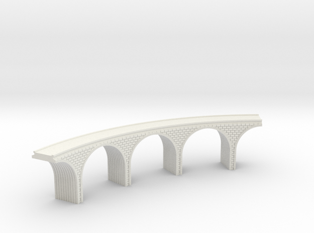 TT Scale Arch Bridge Curve Triple 1:120 Scale in White Natural Versatile Plastic