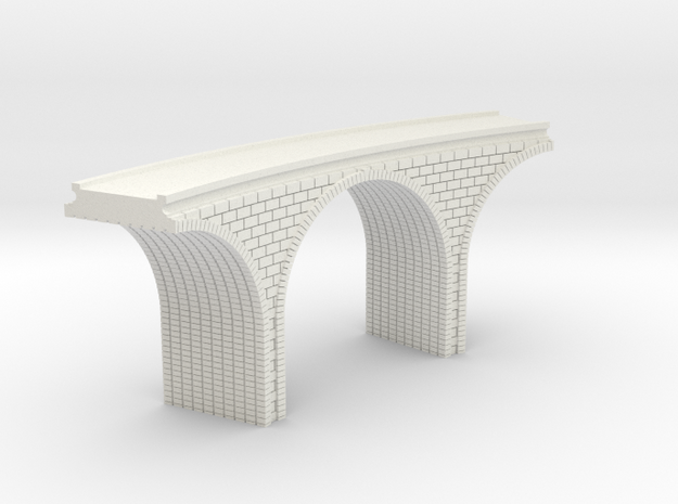TT Scale Arch Bridge Curve Single 1:120 Scale in White Natural Versatile Plastic