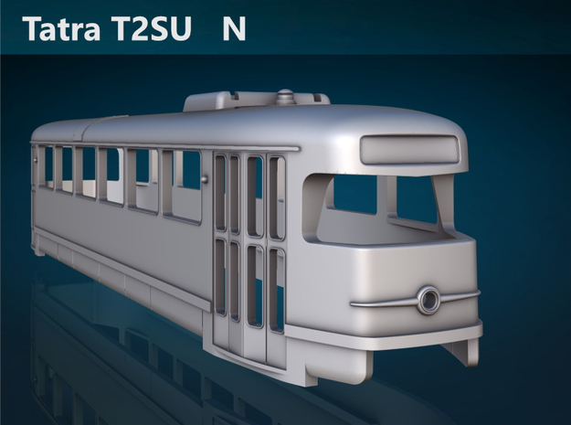 Tatra T2SU N [body] in Gray Fine Detail Plastic