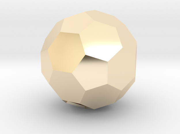 IcosahedronHex_soccerBallHollow in 14K Yellow Gold